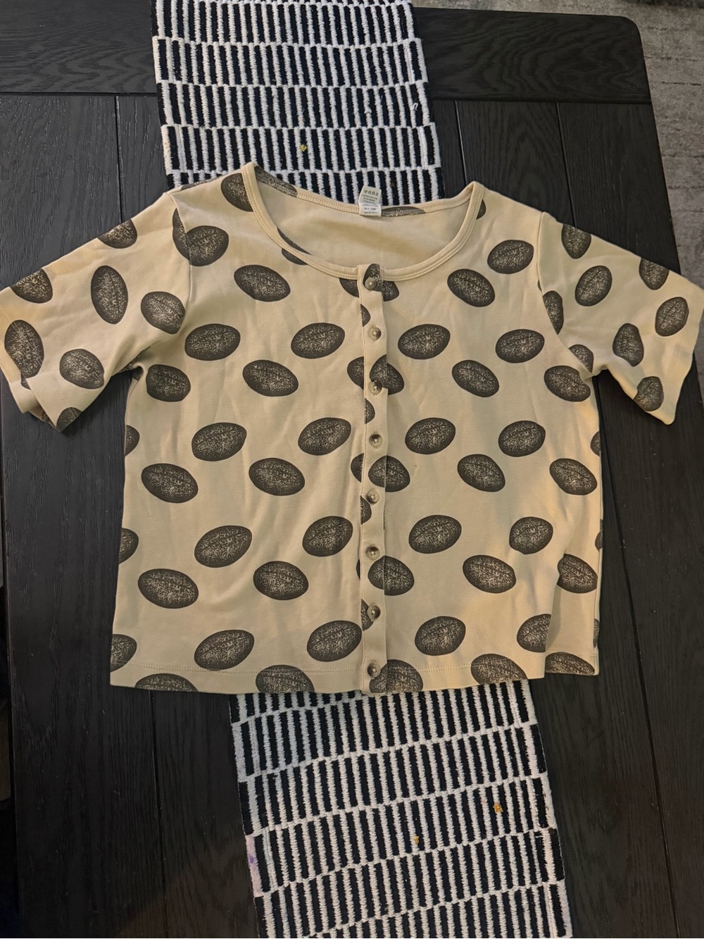 Kate Quinn organic cotton short-sleeve button-down top size medium